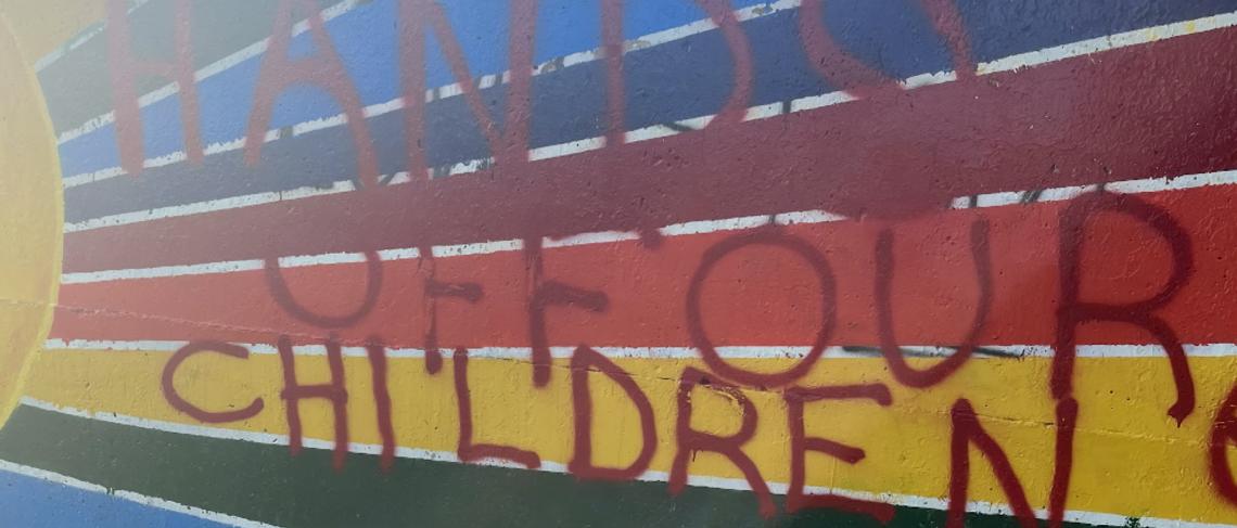 vandalized artwork