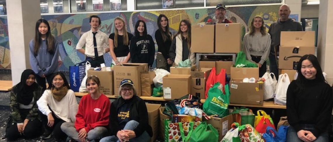 Rotary Interact Club of E.L. Crossley Organizes Food Drive for Pelham Cares