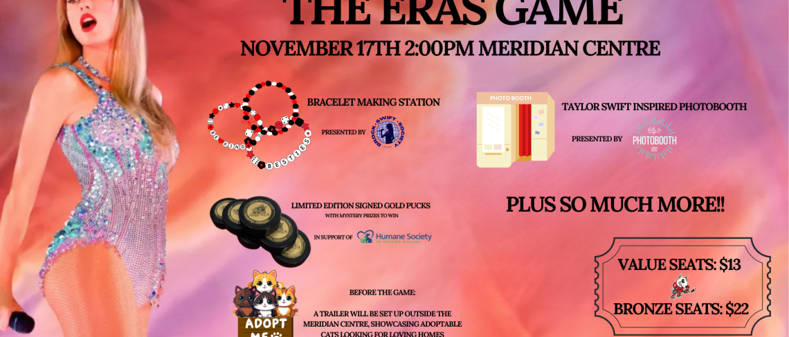 Niagara IceDogs Present Taylor Swift Eras Day: A Day of Swiftie Fun and Hockey Action!