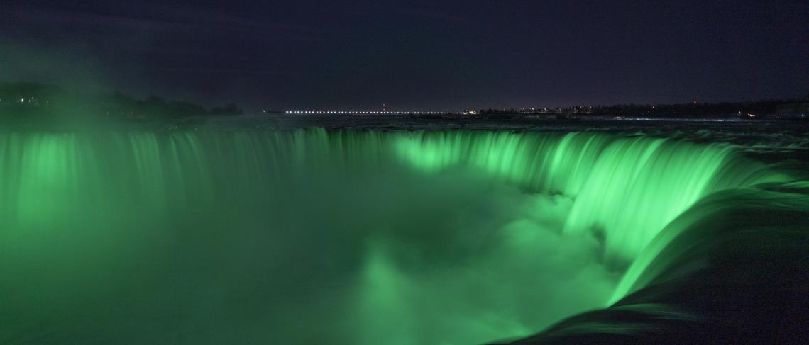 Niagara Falls to be Illuminated in Green  in Celebration of St. Patrick’s Day