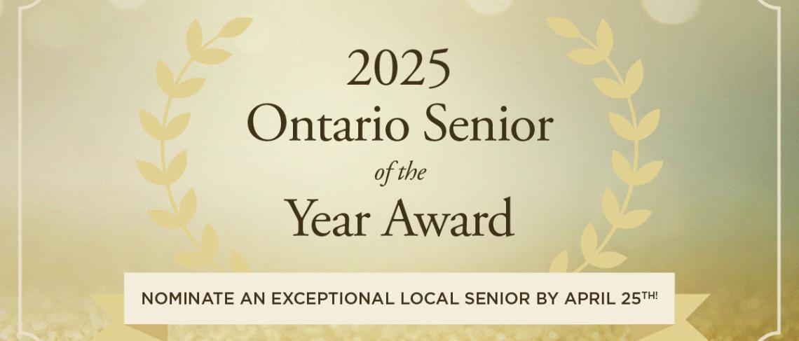 Nominations now open for 2025 Ontario Senior of the Year Award