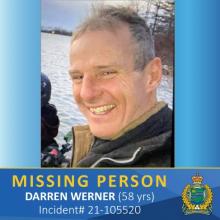 MISSING PERSON – 58-Year-Old Male in Niagara on the Lake - Update 4