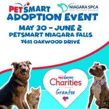 NIAGARA SPCA TO SHOWCASE ADOPTABLE ANIMALS AT PETSMART NIAGARA FALLS TENT EVENT