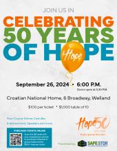 Tickets Now on Sale for The Hope Centre’s 50th Anniversary Celebration