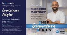 Niagara College welcomes Chef Eric Martinez for unique culinary event Oct. 5