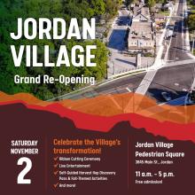 Jordan Village grand re-opening celebration & road closure