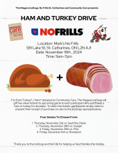 NIAGARA ICEDOGS TEAM UP WITH MARK'S NOFRILLS AND COMMUNITY CARE FOR 2024 HAM AND TURKEY FOR TICKETS DRIVE