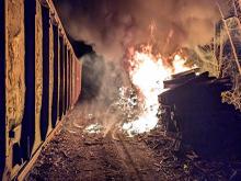 Railway tire fire