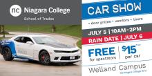 Community car show rolls into Niagara College's Welland Campus on July 5