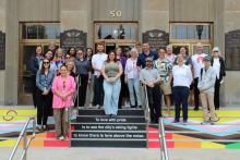 City unveils 2SLGBTQI+ special exhibit on front steps of City Hall