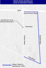 Temporary Road Closure: Ontario Street Southbound Lane at Greenlane