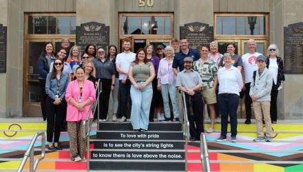 City unveils 2SLGBTQI+ special exhibit on front steps of City Hall